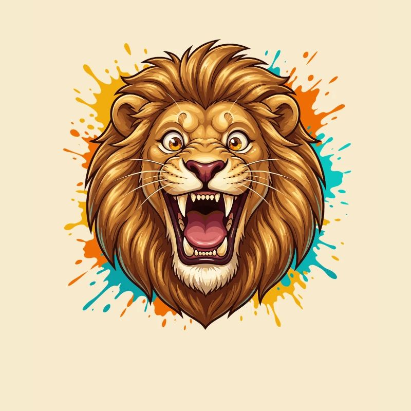 Lion Head Paint Splash