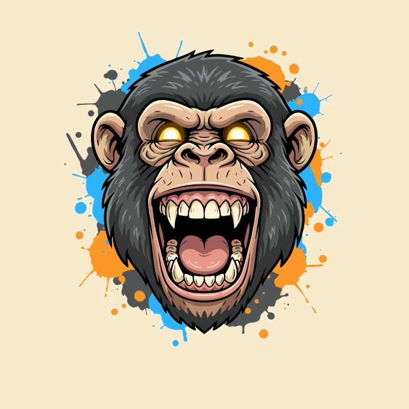 Schreiender Gorillakopf Splash