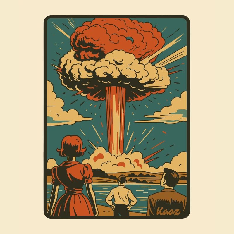 Explosion rétro-atomique en forme de champignon