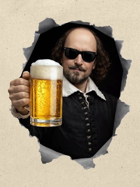 William-Shakespeare mit Bier