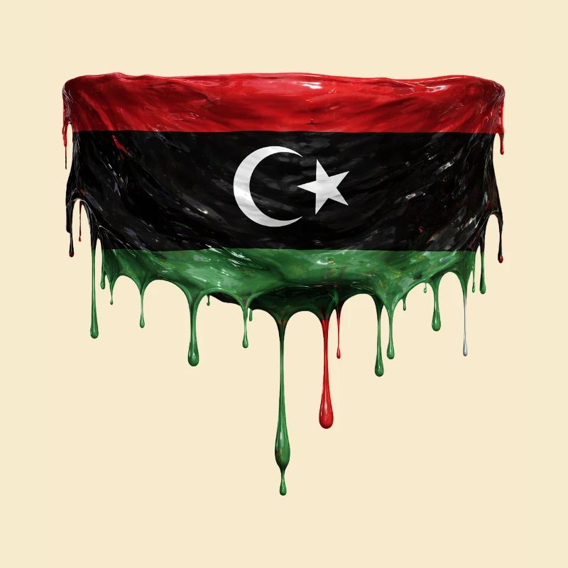 Conception de la chute du drapeau libyen