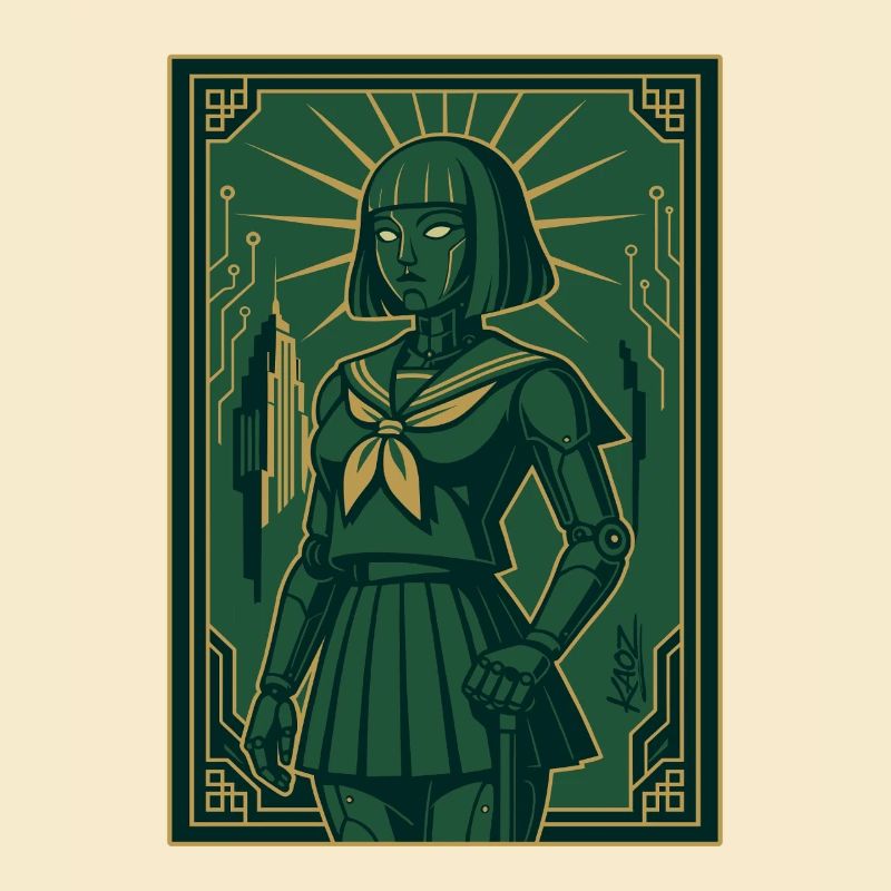 Cyber Deco Android Green Sentinel