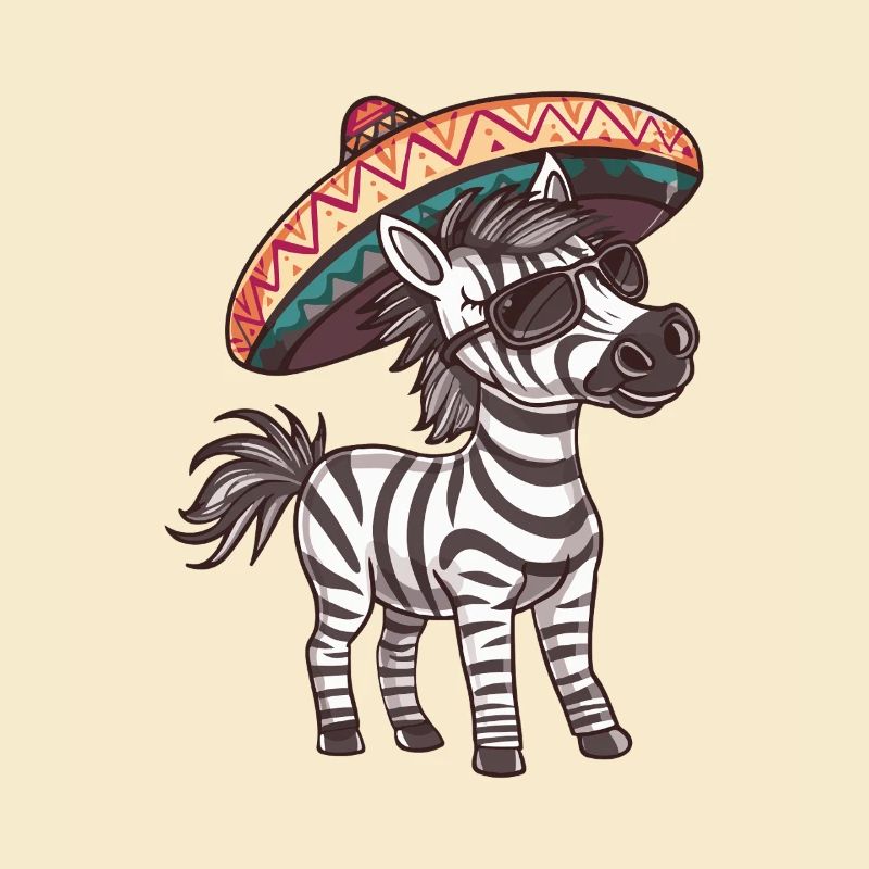 Zebra Comic Funny Sombrero
