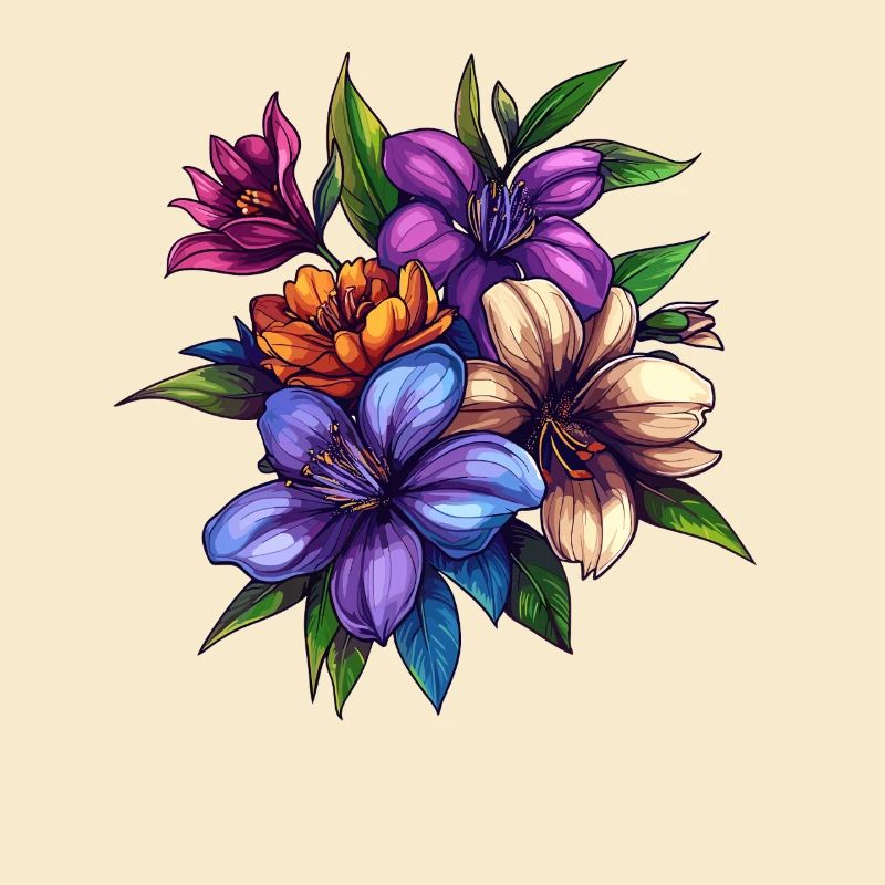 Bouquet de fleurs tropicales – Explosion de couleurs