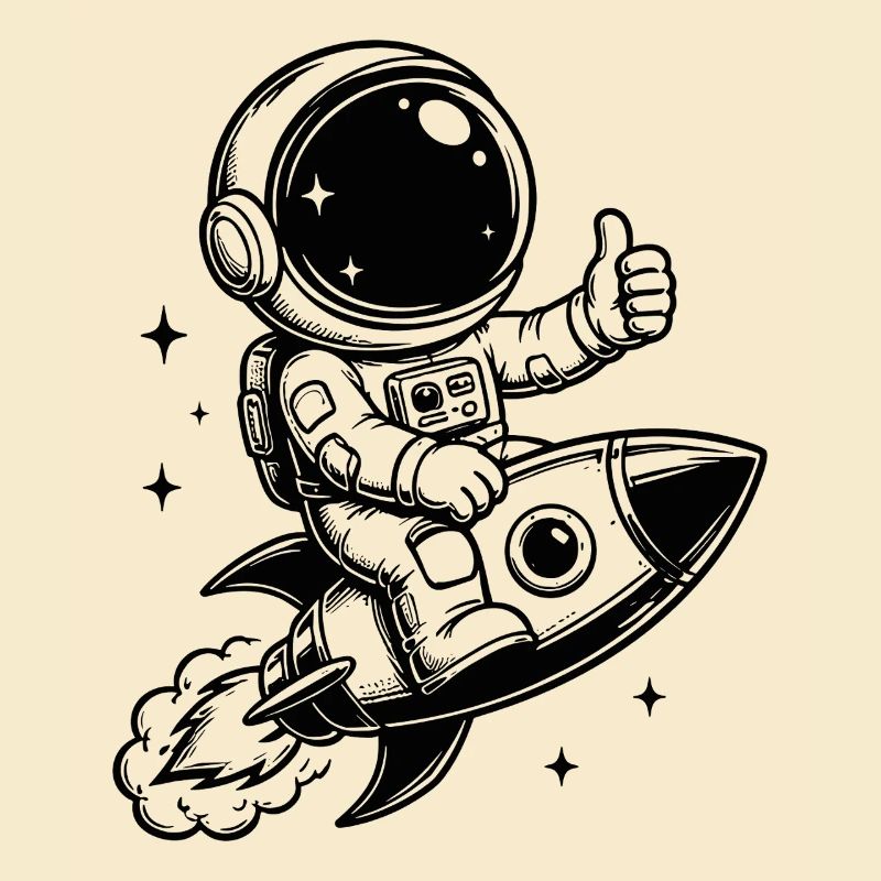 Astronaut on rocket space adventure