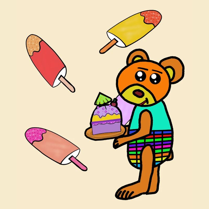 Teddy Kuchen Eis-Motiv Bär Kinder