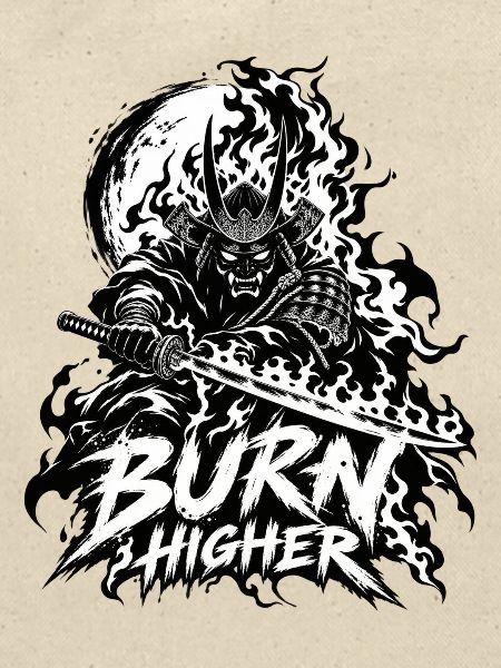 Flammen-Samurai Brenn Höher