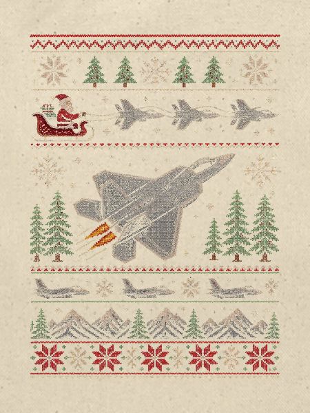 F22 Raptor Weihnachtspullover