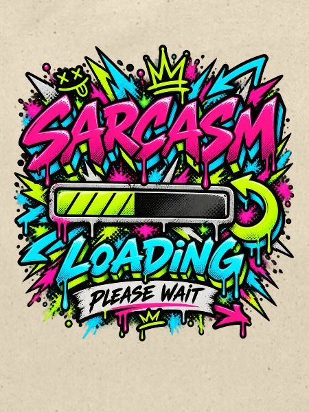 Sarcasm Loading Neon Graffiti