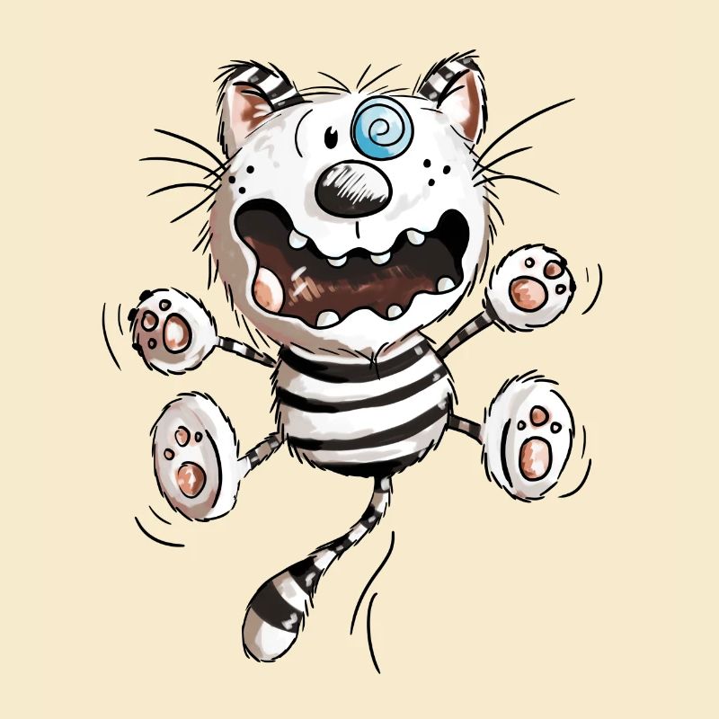 Crazy Cat - Funny Cats - Kitten - Comic-Fun