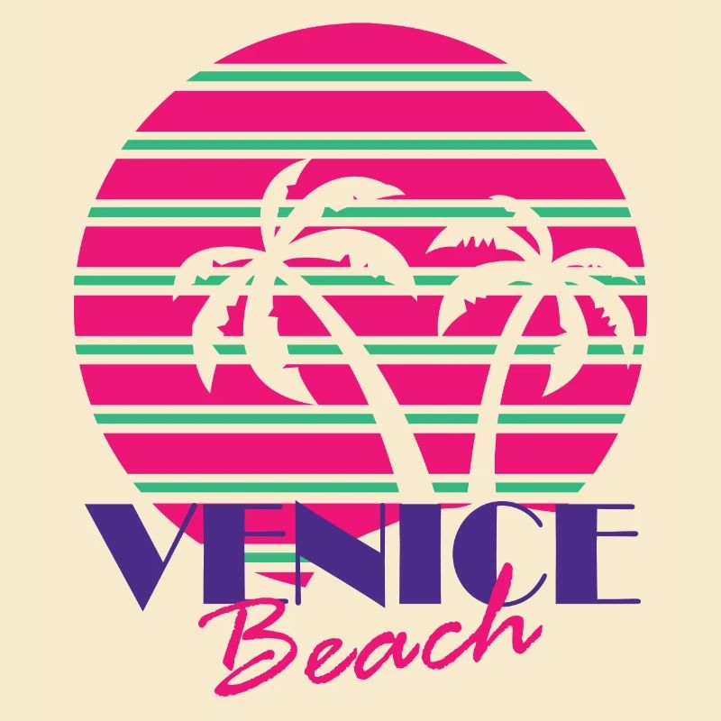Venice Beach with palm trees