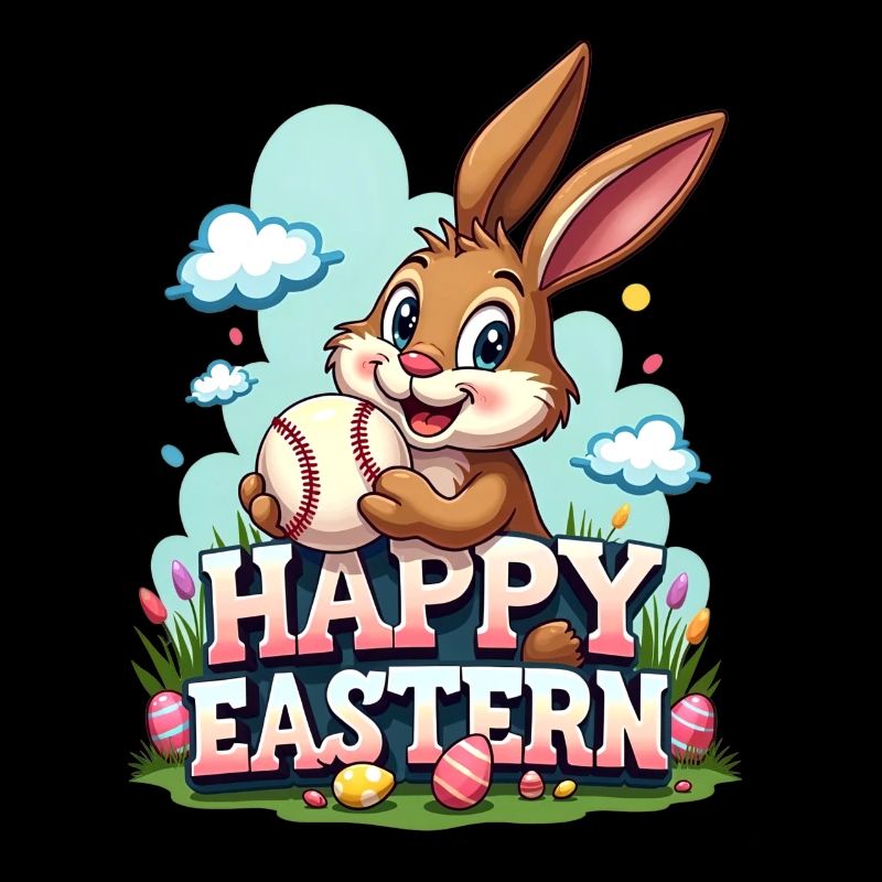 Baseball Happy Eastern Easter Bunny Sport
