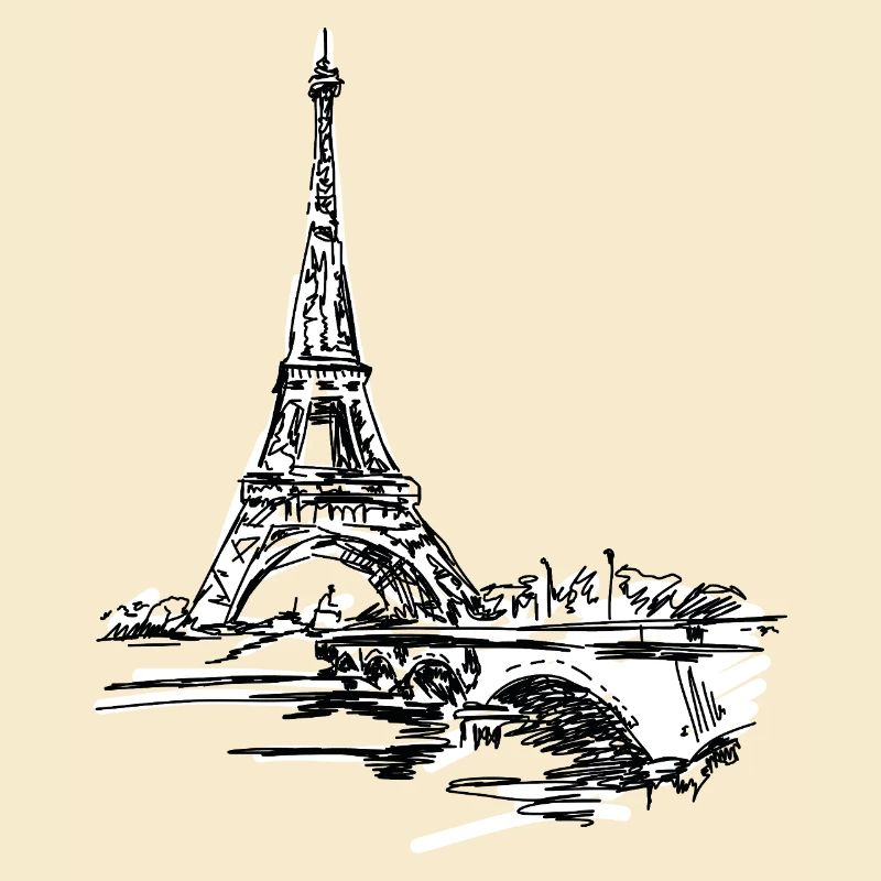 Paris Skyline: Sketchy Eiffel Tower