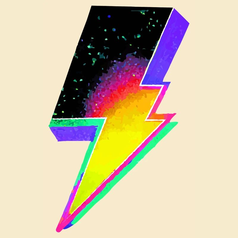 Neon Rainbow Lightning Emblem