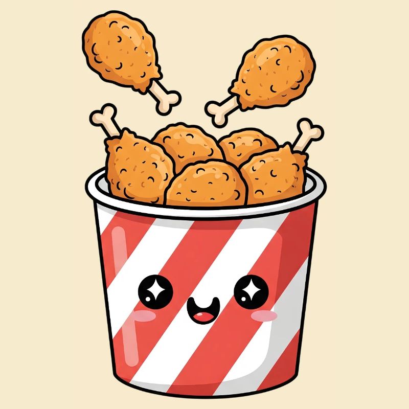 Kawaii-Brathähnchen-Eimer