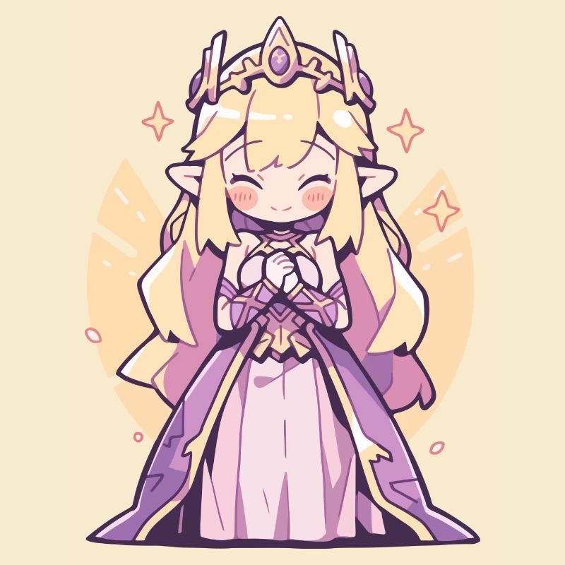Princesse Chibi mignonne - Conception de conte de fées mignon