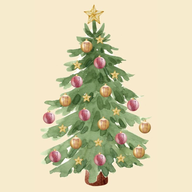 Weihnachtsbaum mit Dubbeglas-Christbaumkugeln