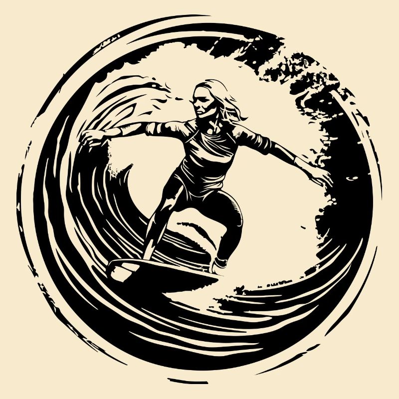 Silhouette de surfeur