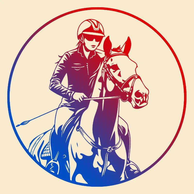 Reiten Pferd Silhouette Bunt