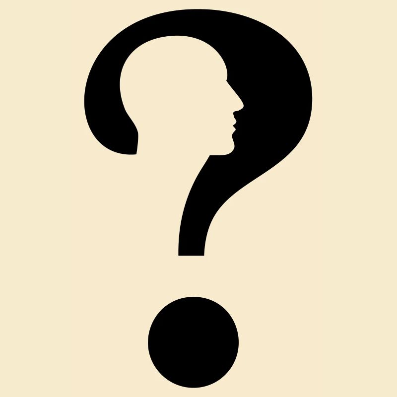 Question mark with silhouette man #