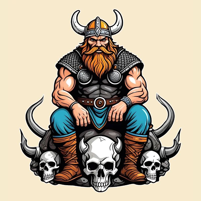 Vikings avec des crânes