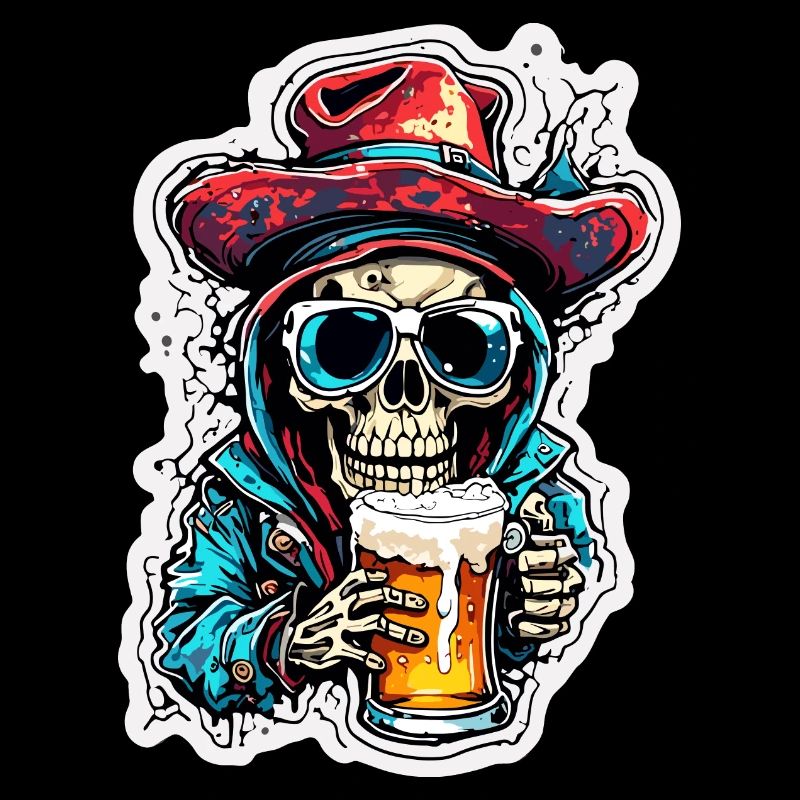 Skull / Skull / Skeleton / Gothic / Beer