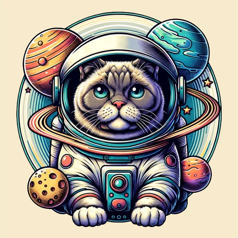 Petit chat mignon comme astronaute astronaute
