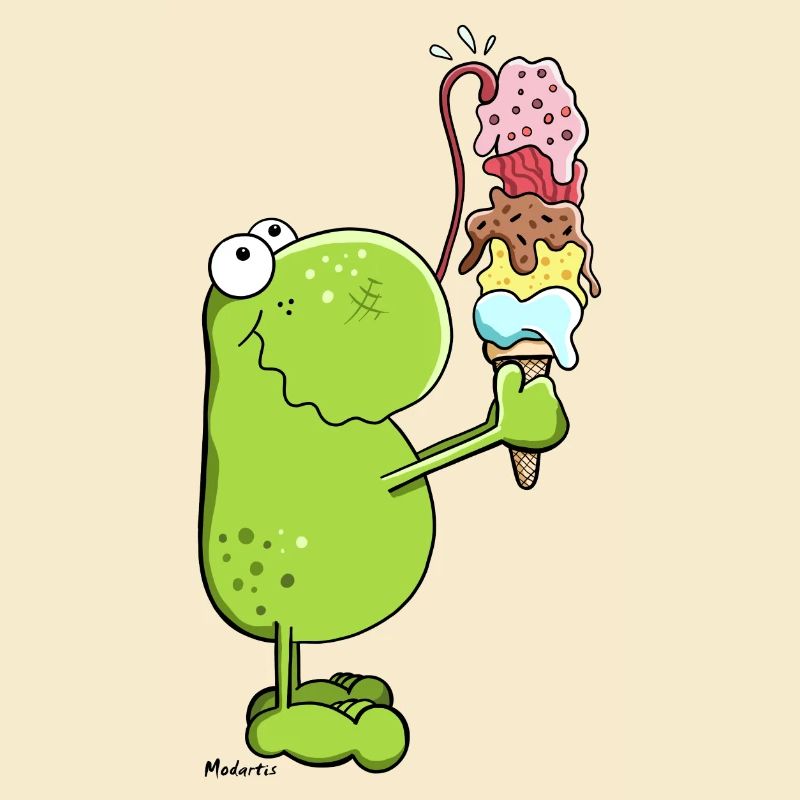 Frosch mit Eis