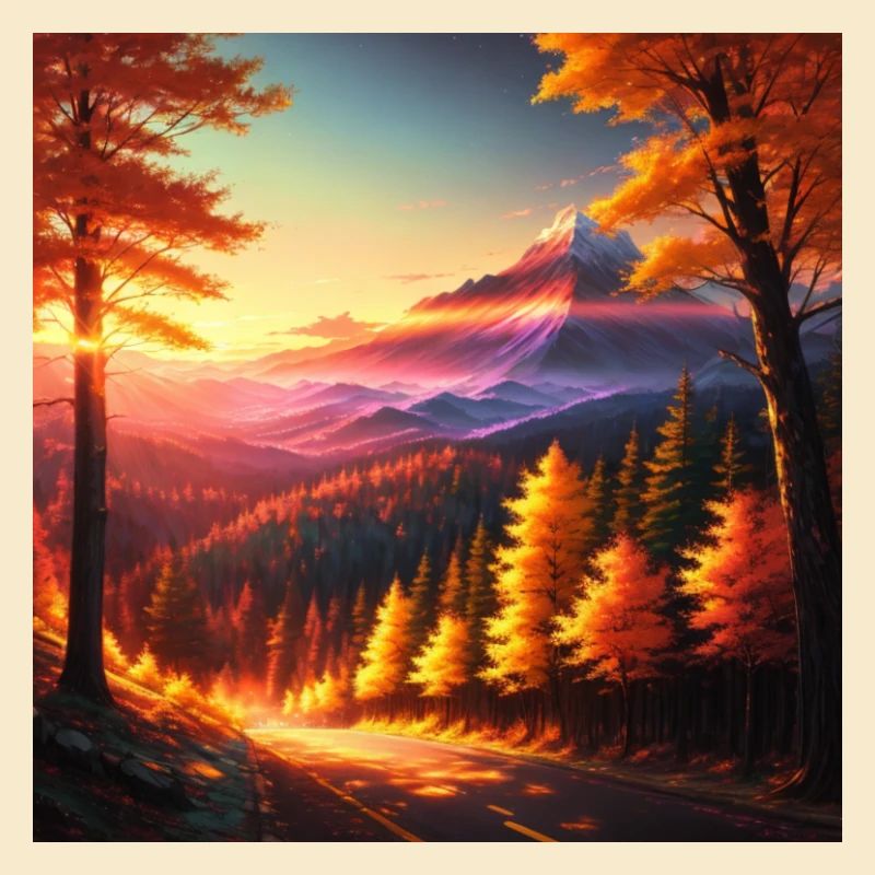 Sunset on the forest