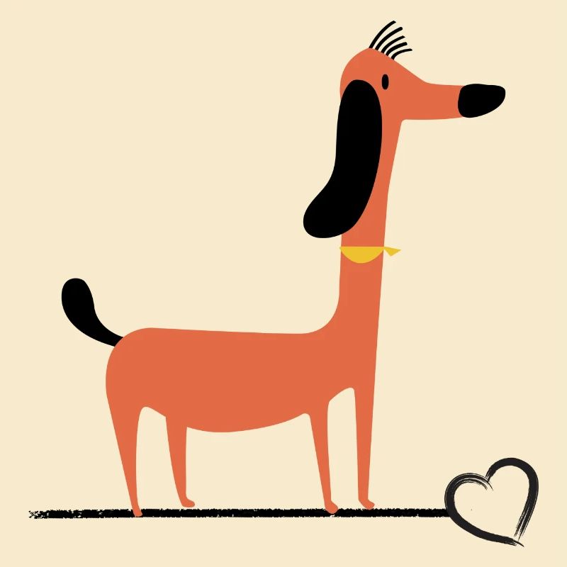Dachshund Comic-Dackel Teckel-Love Dackel
