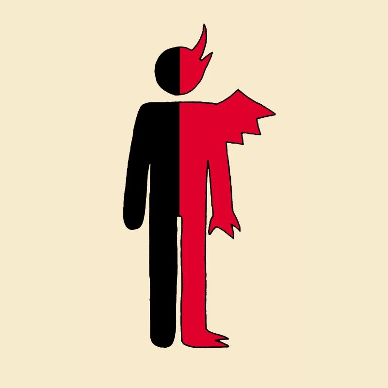 Mann oder Dämon Piktogramm