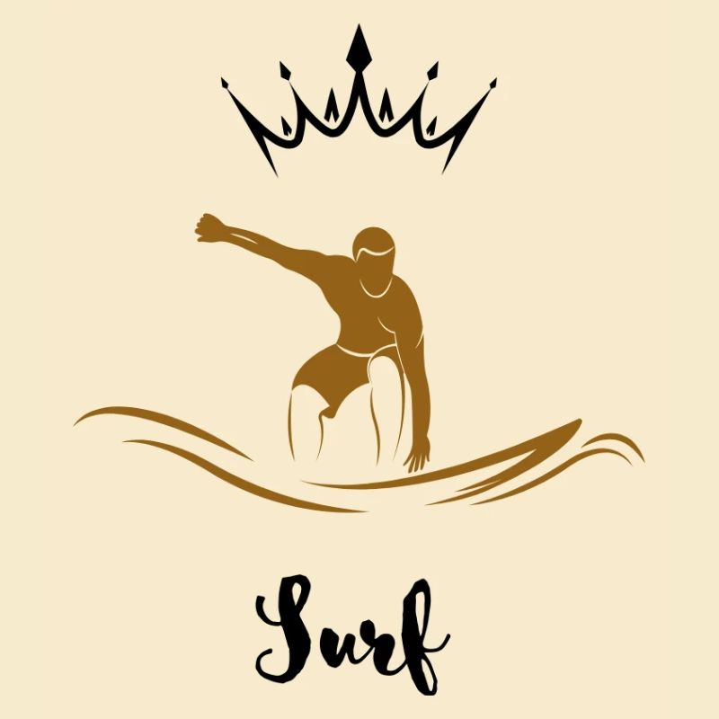 Golden Surfer on Wave