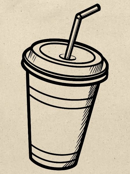 Tasse mit Stroh