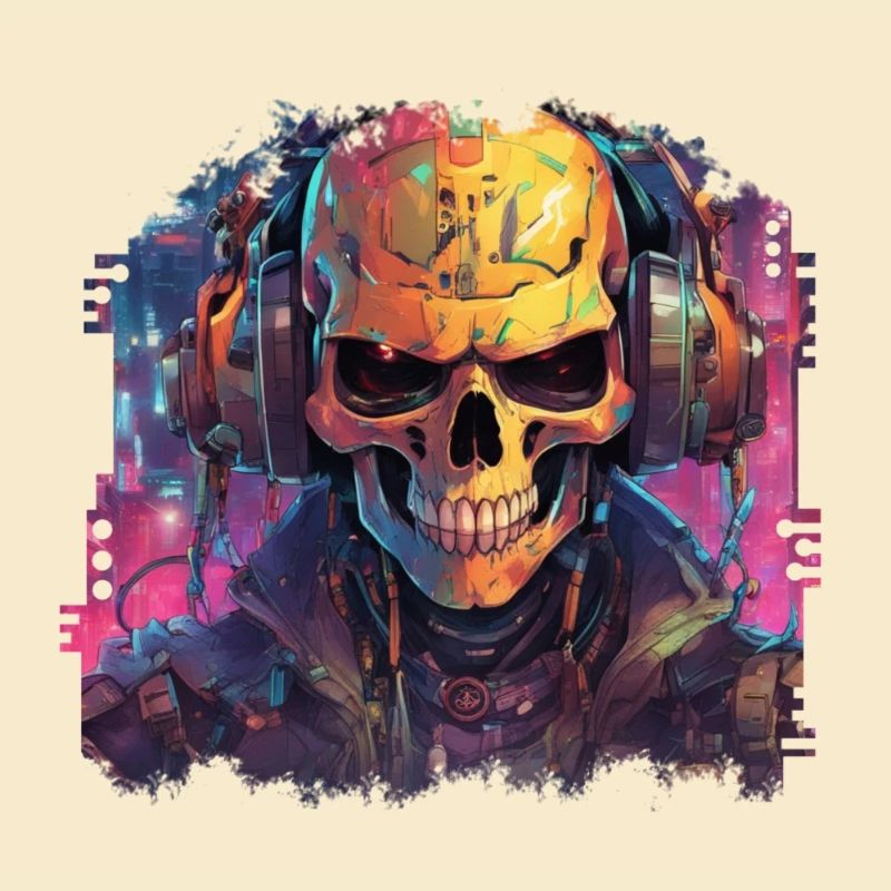 PixelPulse Cortex // Crâne cyberpunk