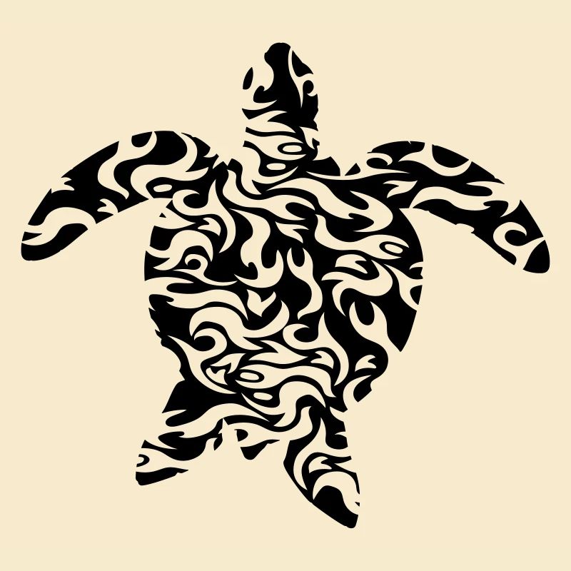 pattern cool sea turtle silhouette outline s