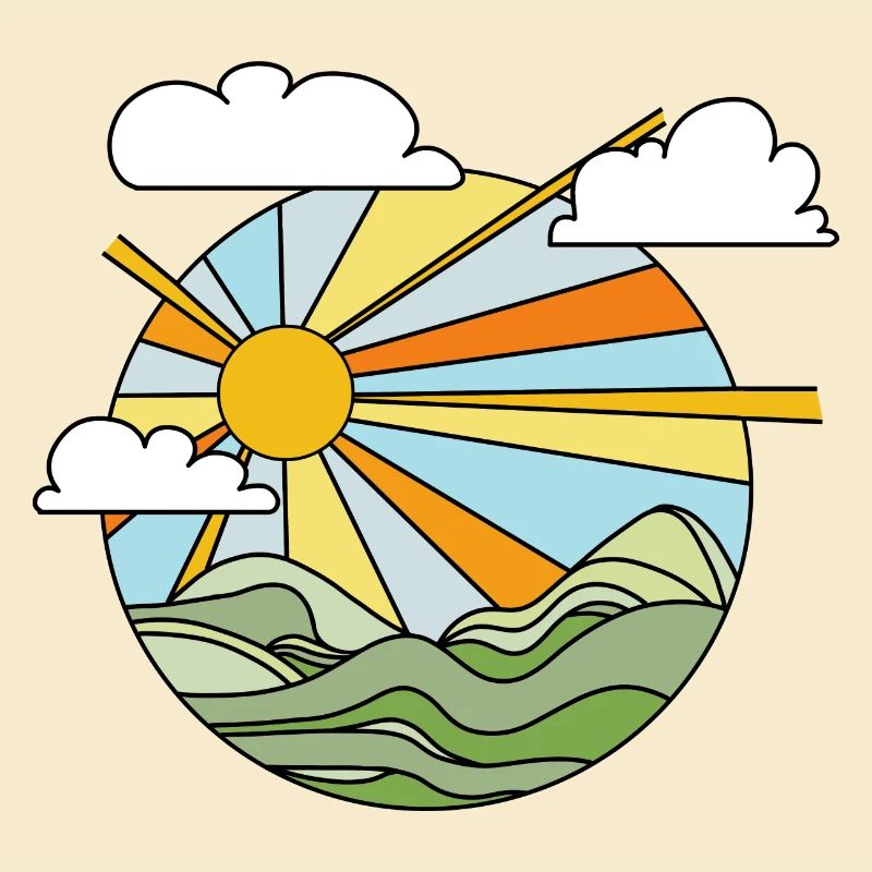 MOUNTAINS - SUNSET GRAPHICS