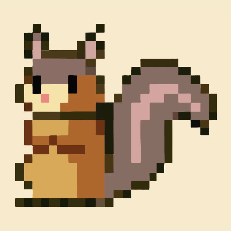 Squirrel Pixel Art Gift Idea