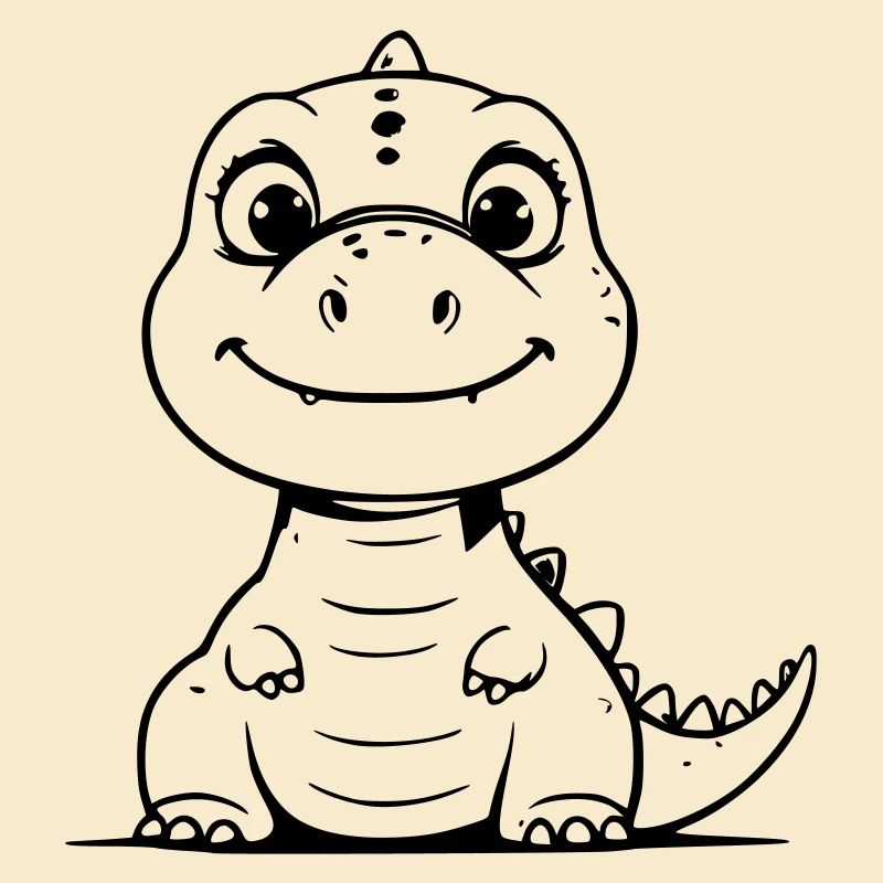Chubby dino as vector illustration
