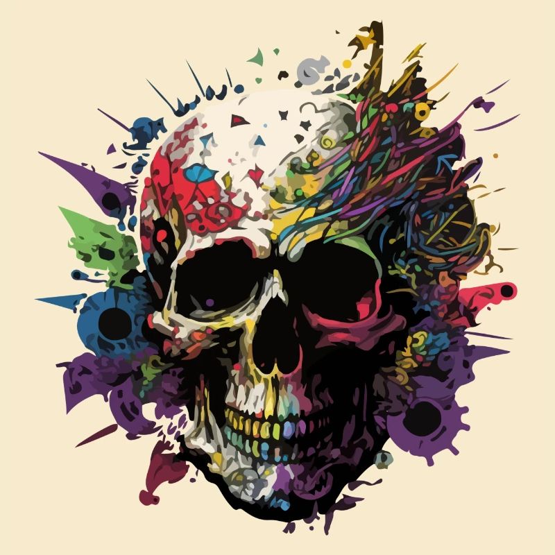 Tête de mort colorée