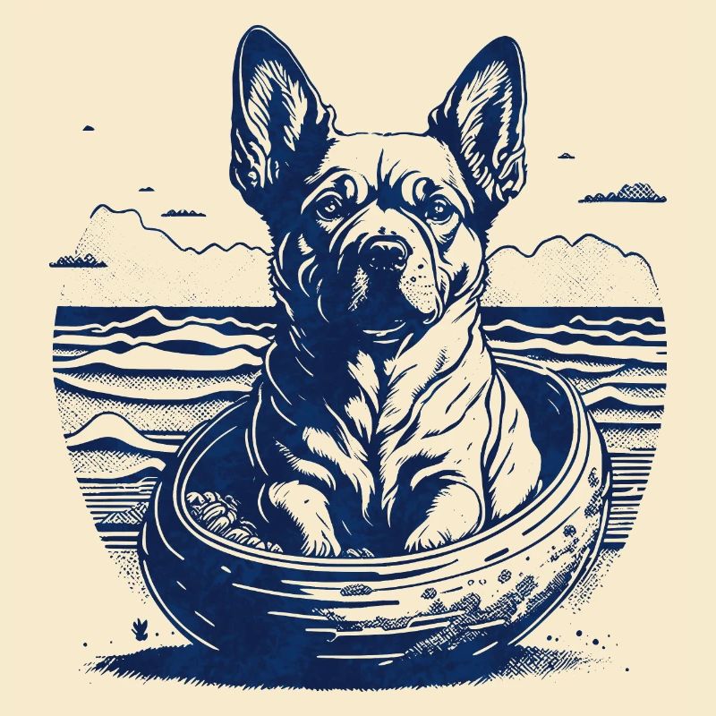 Chien dans un œuf