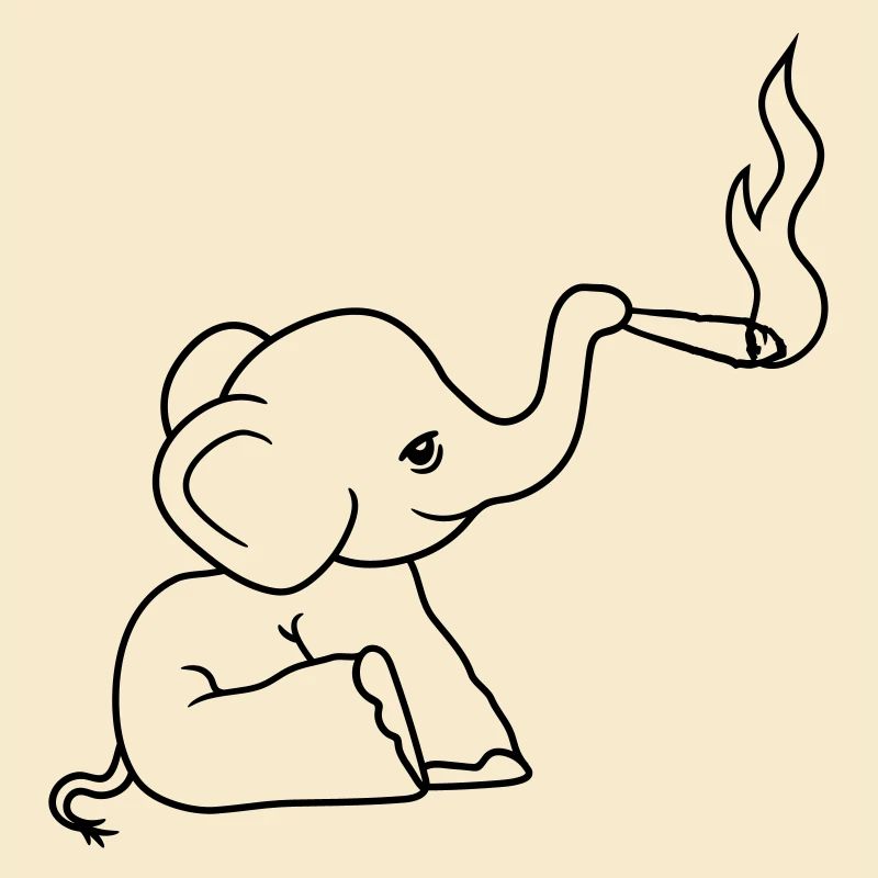 museau éléphant kiffen joint lapidé mauvaise herbe cannabi