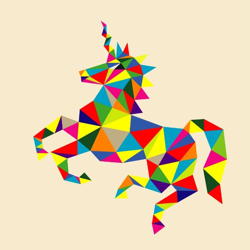Unicorn Polygon Multicolored Geometric