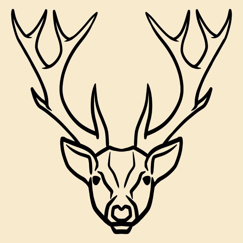 Symbole de tête de cerf noir