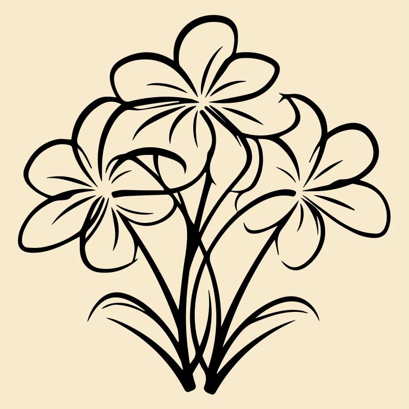 Fleur dessinée à la main