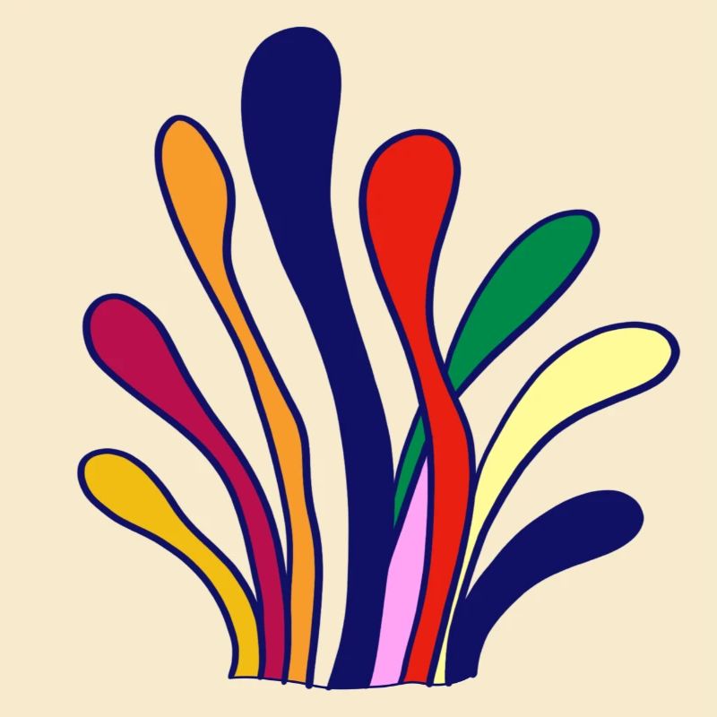 Eight linear patterns with different colors