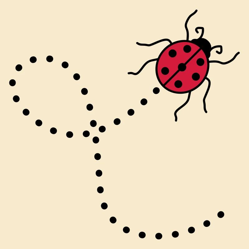 line dashed path path ladybug small sues