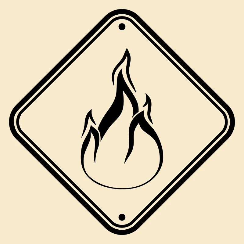 warning sign shield caution caution danger feu