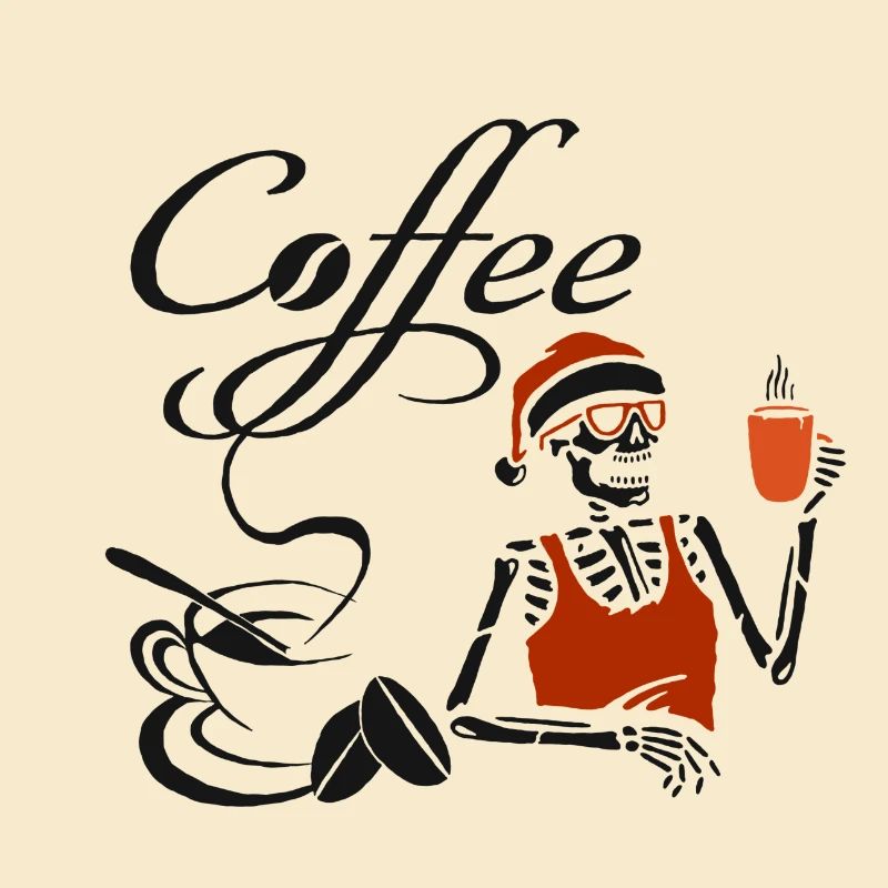 Coffee cup skeleton coffee cafe