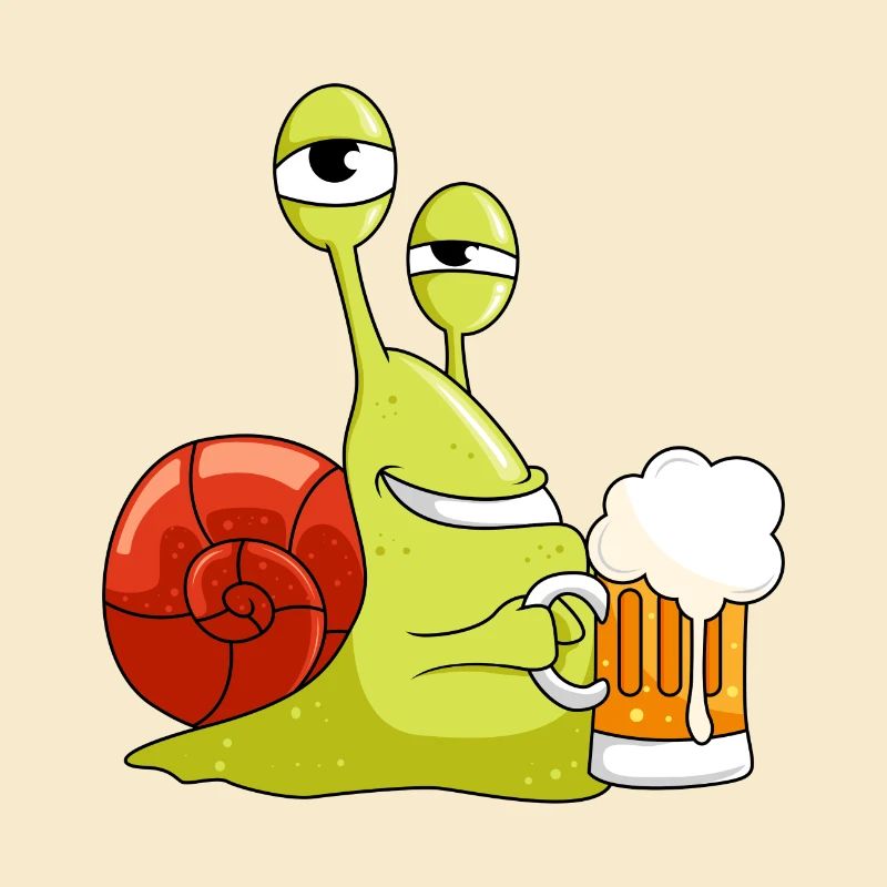 Witzige Schnecke mit Bier Biergarten Geschenk