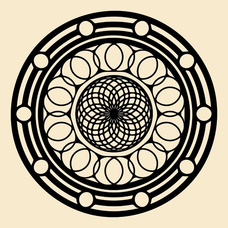 Geometric Flowers Mandala Round Pattern Shape